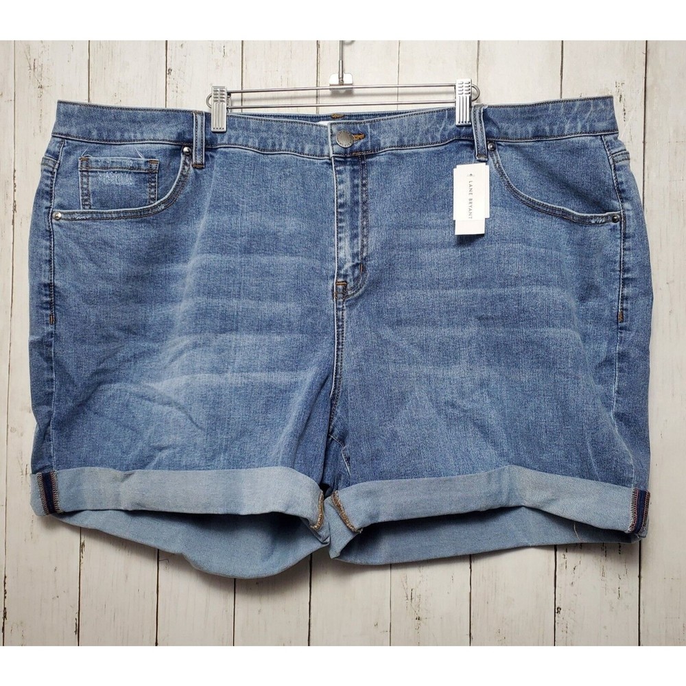 Lane Bryant Mid Rise Boyfriend Shorts Size 24 Flex Magic Waistband Super Stretch